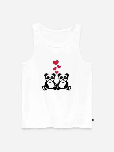 Panda - Men's Premium Organic Tank Top - white