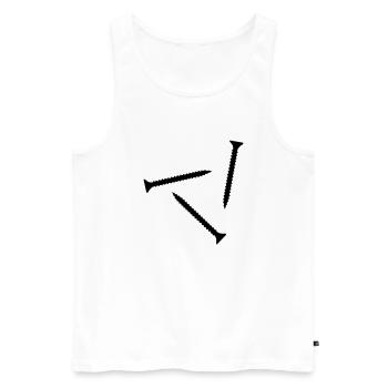 Schraube - Männer Premium Bio Tank Top - Weiß - Vorne - AI Model Male 178 light (178cm)