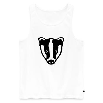 Dachs - Männer Premium Bio Tank Top - Weiß - Vorne - AI Model Male 178 light (178cm)