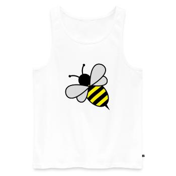 bee - Männer Premium Bio Tank Top - Weiß - Vorne - Michal (187cm)