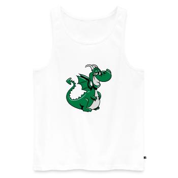 Drachen witzig süss - Männer Premium Bio Tank Top - Weiß - Vorne - AI Model Male 178 light (178cm)