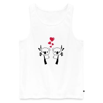 koalas_in_love_001 - Männer Premium Bio Tank Top - Weiß - Vorne - Michal (187cm)