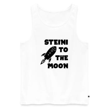 Steinhoff to the Moon - Männer Premium Bio Tank Top - Weiß - Vorne - Michal (187cm)