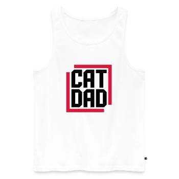 Cat Dad Logo Design - Männer Premium Bio Tank Top - Weiß - Vorne - AI Model Male 178 light (178cm)