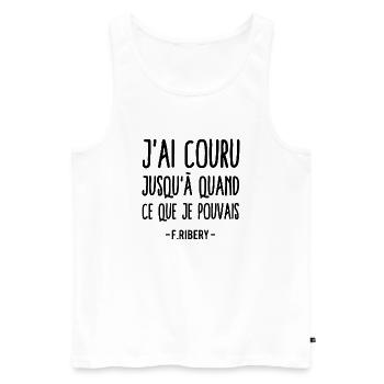 Phrase humour football - Débardeur bio Premium Homme - blanc - Devant - AI Model Male 178 light (178cm)