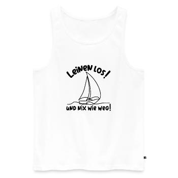 Leinen los - Segelboot und Seglerspruch - Männer Premium Bio Tank Top - Weiß - Vorne - Michal (187cm)