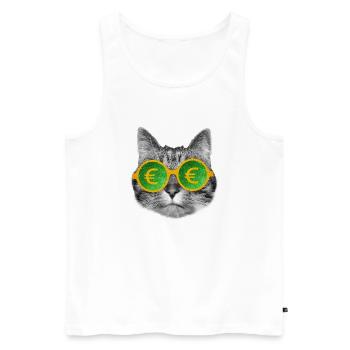 Katzengeldbrille - Männer Premium Bio Tank Top - Weiß - Vorne - AI Model Male 178 light (178cm)