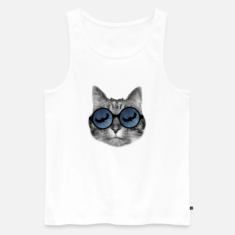 Halloween Katze - Männer Premium Bio Tank Top - Weiß