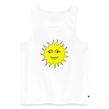 Sun Summer Watercolor Nature Beach Sky Vector - Men's Premium Organic Tank Top - white - Front - Michal (187cm)