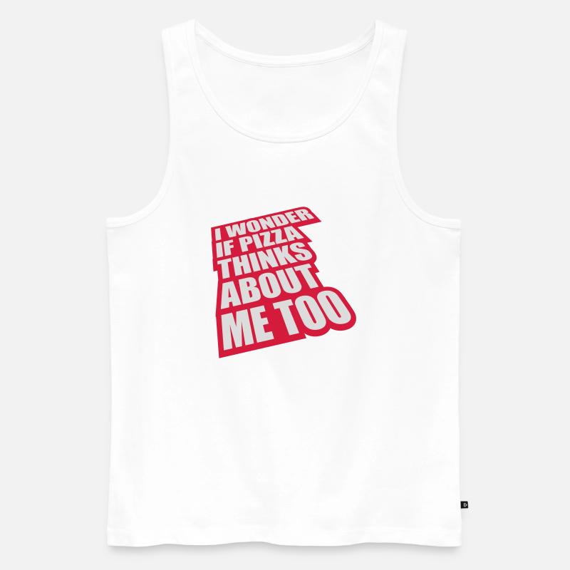 pizza thinks about me - Männer Premium Bio Tank Top - Weiß