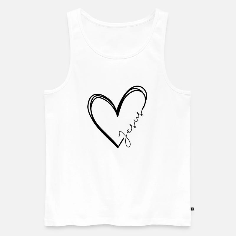 Das Herz Jesu - Männer Premium Bio Tank Top - Weiß