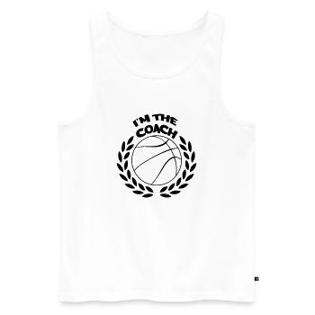 Le basketball chez The Coach - Débardeur bio Premium Homme - blanc - Devant - Michal (187cm)