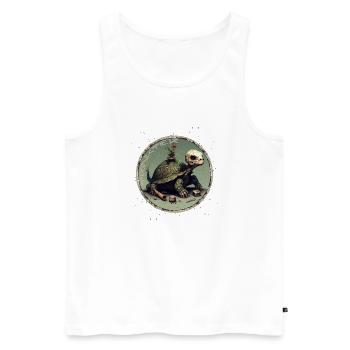 Trinktier Chill the Skull - Männer Premium Bio Tank Top - Weiß - Vorne - Michal (187cm)