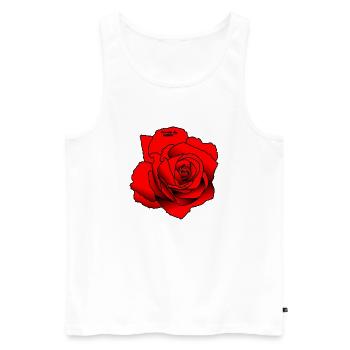 Rote Rose - Männer Premium Bio Tank Top - Weiß - Vorne - AI Model Male 178 light (178cm)