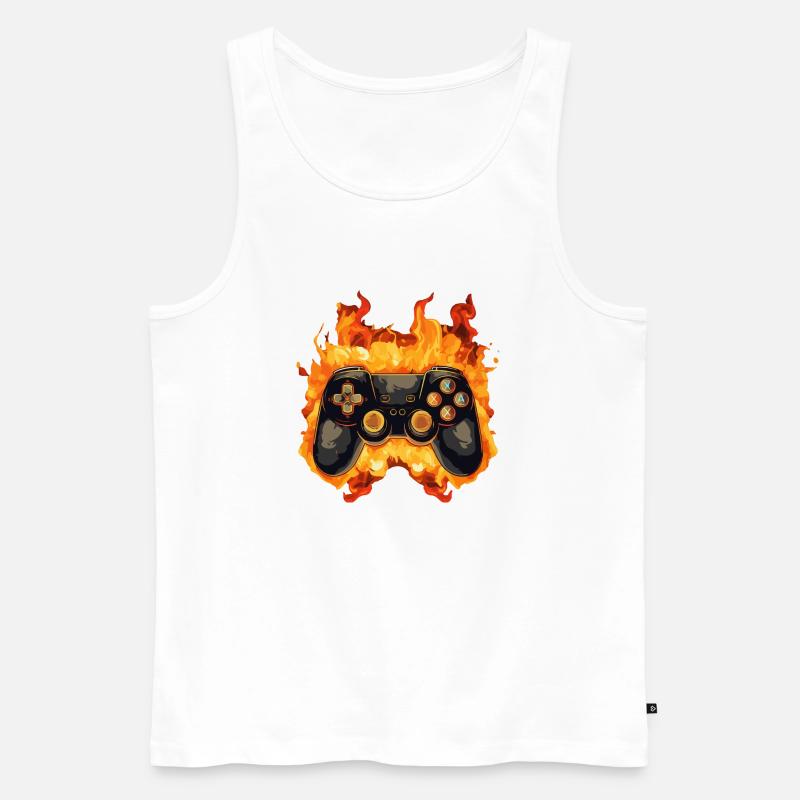 Gamepad - Männer Premium Bio Tank Top - Weiß