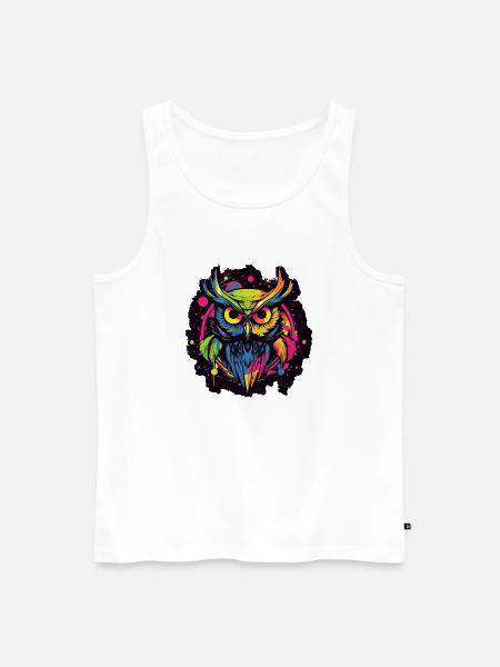 Eule - Männer Premium Bio Tank Top - Weiß