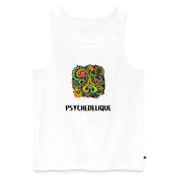 Psychedelisch - Männer Premium Bio Tank Top - Weiß - Vorne - AI Model Male 178 light (178cm)