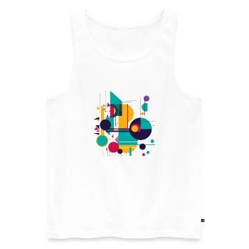 Abstraktes Design - Männer Premium Bio Tank Top - Weiß - Vorne - AI Model Male 178 light (178cm)