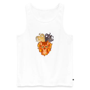 Firestar Firestar Sandstorm Greystripe Cats - Men's Premium Organic Tank Top - white - Front - AI Model Male 178 light (178cm)