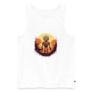 Robot - Männer Premium Bio Tank Top - Weiß - Vorne - AI Model Male 178 light (178cm)
