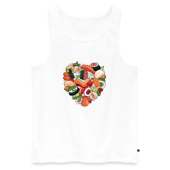 Pour l'amour des sushis - Débardeur bio Premium Homme - blanc - Devant - AI Model Male 178 light (178cm)