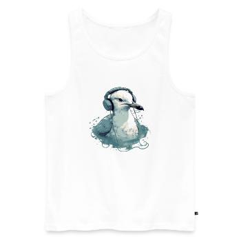 Mila the audiophile seagull - Men's Premium Organic Tank Top - white - Front - Michal (187cm)