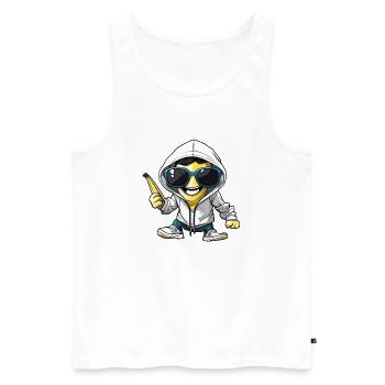 Cool banana with sunglasses - Men's Premium Organic Tank Top - white - Front - Michal (187cm)