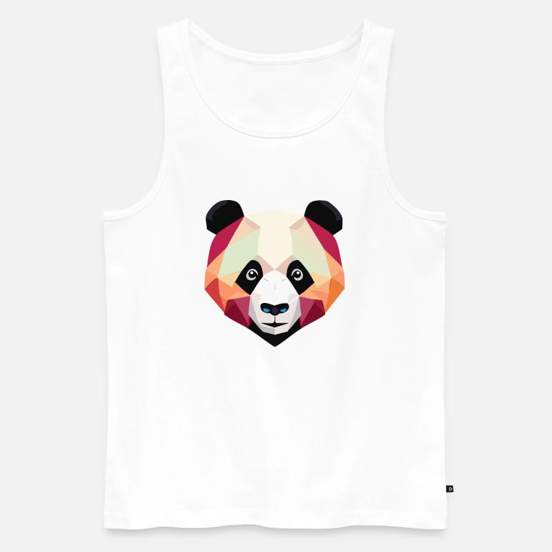 Panda Low Poly - Männer Premium Bio Tank Top - Weiß