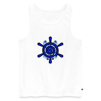 Ahoi Meer, graphic art - Männer Premium Bio Tank Top - Weiß - Vorne - Michal (187cm)