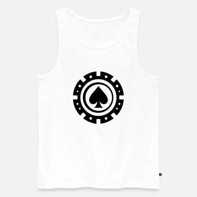 Poker-Chip - Männer Premium Bio Tank Top - Weiß