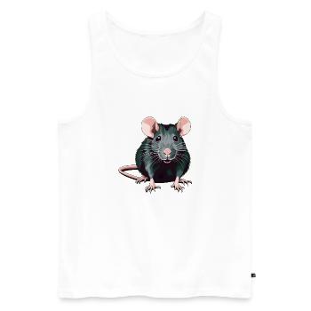Ratte - Männer Premium Bio Tank Top - Weiß - Vorne - AI Model Male 178 light (178cm)
