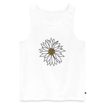 fleur blanche - Débardeur bio Premium Homme - blanc - Devant - AI Model Male 178 light (178cm)