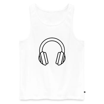 Gaming-Headset - Männer Premium Bio Tank Top - Weiß - Vorne - AI Model Male 178 light (178cm)