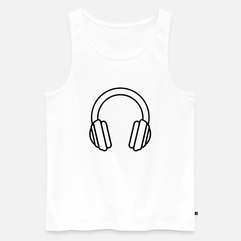 Gaming-Headset - Männer Premium Bio Tank Top - Weiß