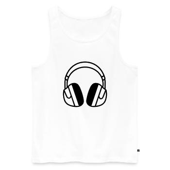 Gaming-Headset - Männer Premium Bio Tank Top - Weiß - Vorne - AI Model Male 178 light (178cm)