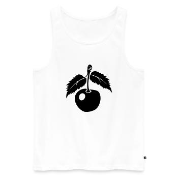 Kirsche - Männer Premium Bio Tank Top - Weiß - Vorne - AI Model Male 178 light (178cm)