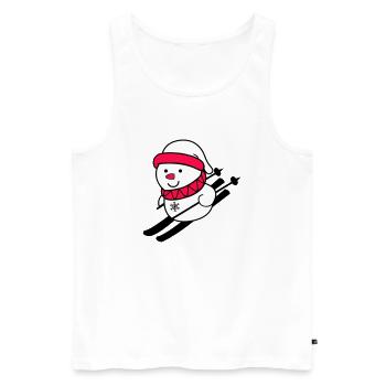 ski fahrer schneemann 02 - Männer Premium Bio Tank Top - Weiß - Vorne - Michal (187cm)