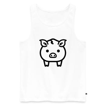cochon - Débardeur bio Premium Homme - blanc - Devant - Michal (187cm)
