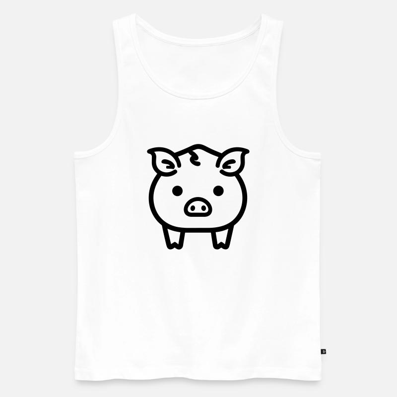 Schwein - Männer Premium Bio Tank Top - Weiß