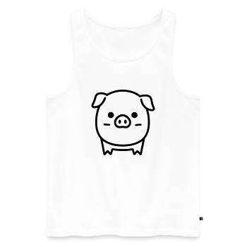 cochon - Débardeur bio Premium Homme - blanc - Devant - Michal (187cm)