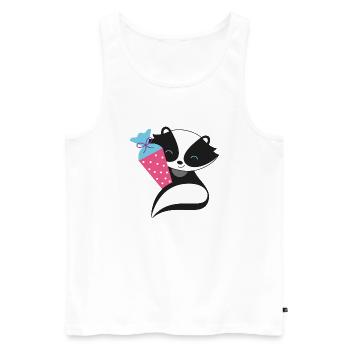 Skunk avec cône d’école inscription à l’école - Débardeur bio Premium Homme - blanc - Devant - Michal (187cm)