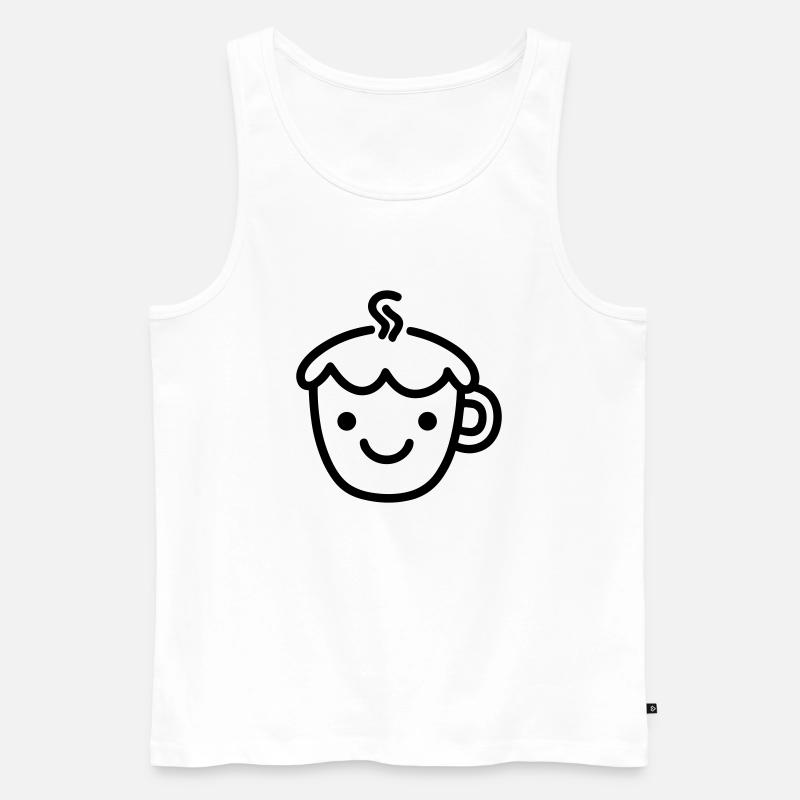 Kaffeebecher - Männer Premium Bio Tank Top - Weiß