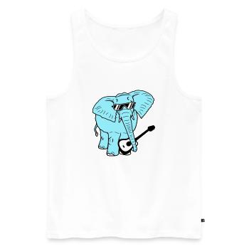 Elefant Spielt Gitarre Musik Party Band Gitarrist - Männer Premium Bio Tank Top - Weiß - Vorne - Michal (187cm)