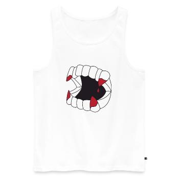 Vampir Zähne - Männer Premium Bio Tank Top - Weiß - Vorne - Michal (187cm)