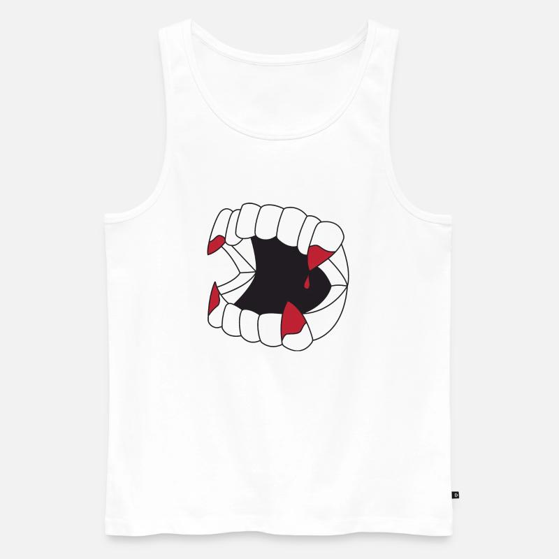 Vampir Zähne - Männer Premium Bio Tank Top - Weiß