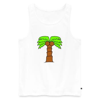 Palm Tree Island Tree Plage Vacances Noix de Mer Cool - Débardeur bio Premium Homme - blanc - Devant - Michal (187cm)