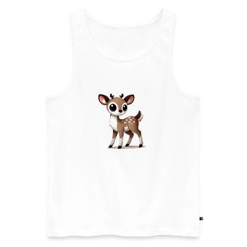 reh cartoon - Männer Premium Bio Tank Top - Weiß - Vorne - AI Model Male 178 light (178cm)