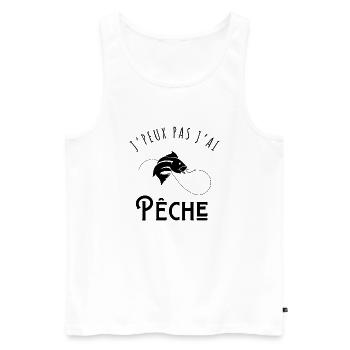 I Can't I Fished - Geschenkidee - Männer Premium Bio Tank Top - Weiß - Vorne - Michal (187cm)