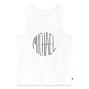 Michael - Männer Premium Bio Tank Top - Weiß - Vorne - AI Model Male 178 light (178cm)