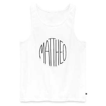 Matthéo - Débardeur bio Premium Homme - blanc - Devant - AI Model Male 178 light (178cm)